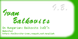 ivan balkovits business card